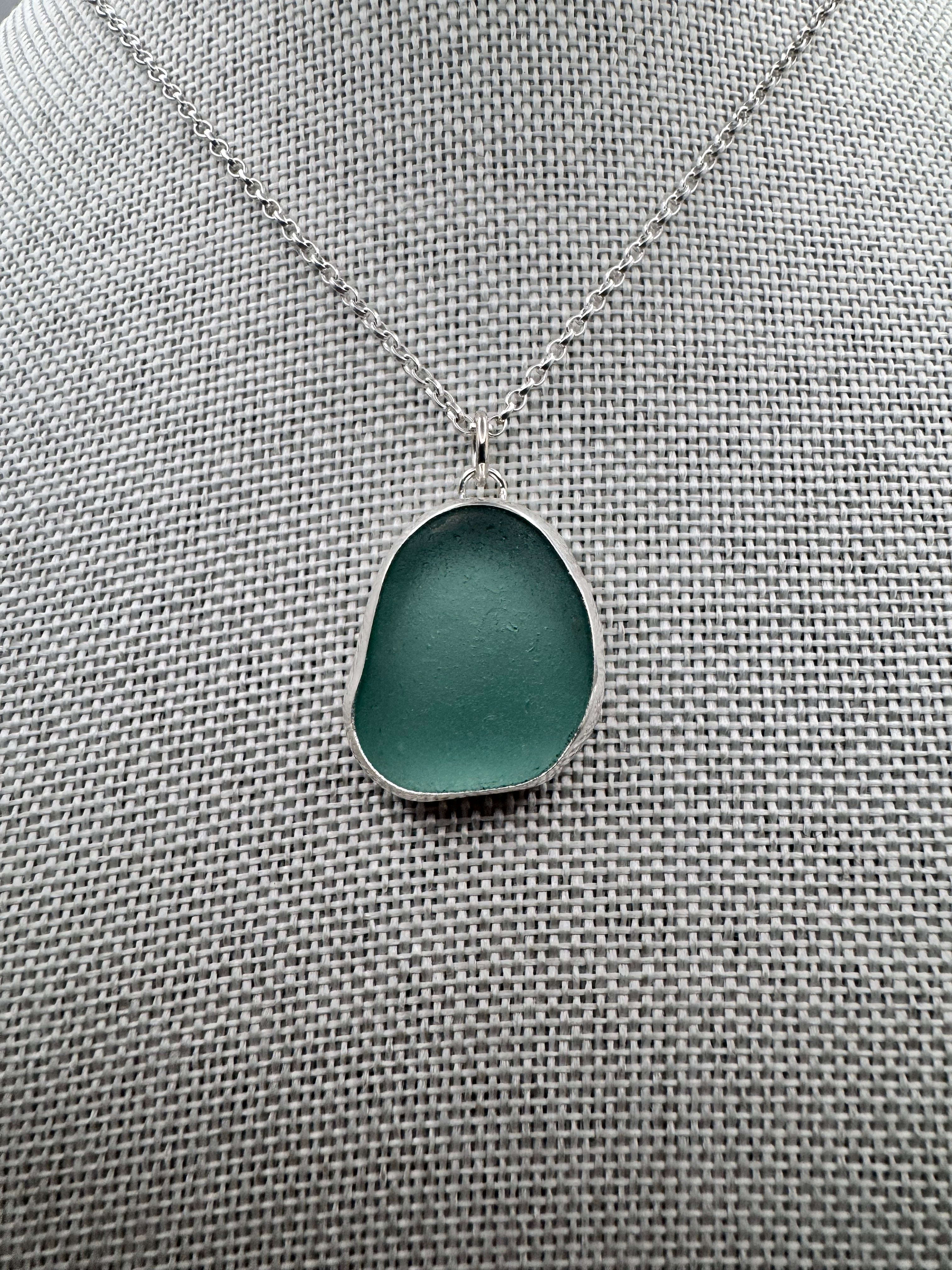 One-of-a-Kind Aqua Sea Glass Pendant