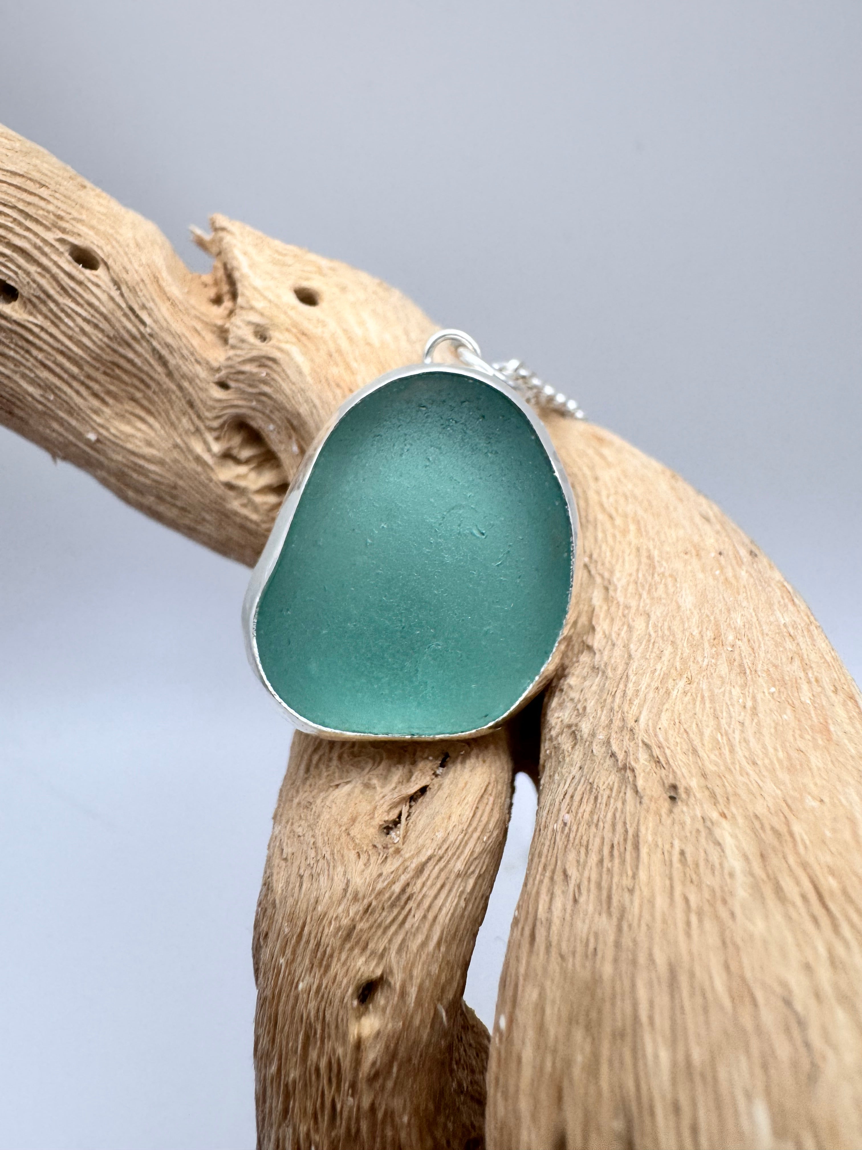 One-of-a-Kind Aqua Sea Glass Pendant