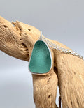 One-of-a-kind aqua sea glass pendant
